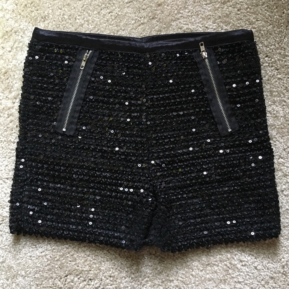 Black Sequin Shorts